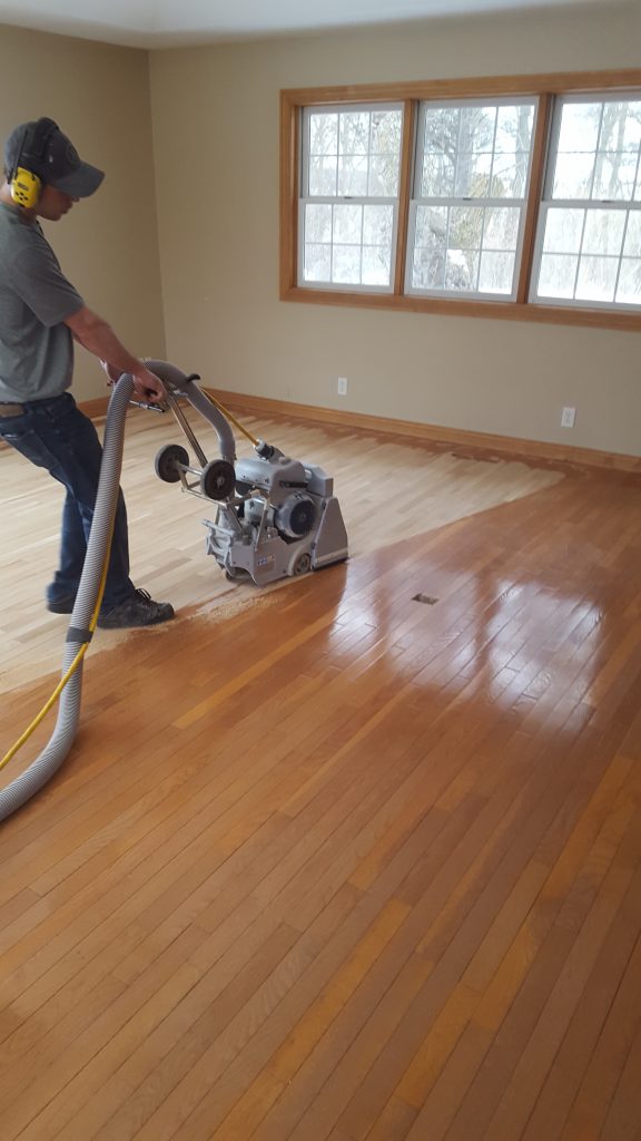 sanding wood floor